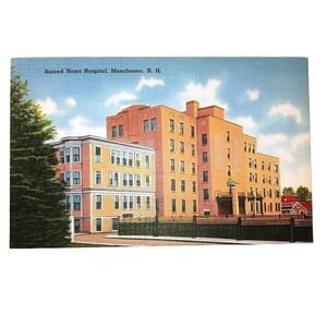 Sacred Heart Hospital Queen City Manchester NH Postcard Textured Unpost 1930-44